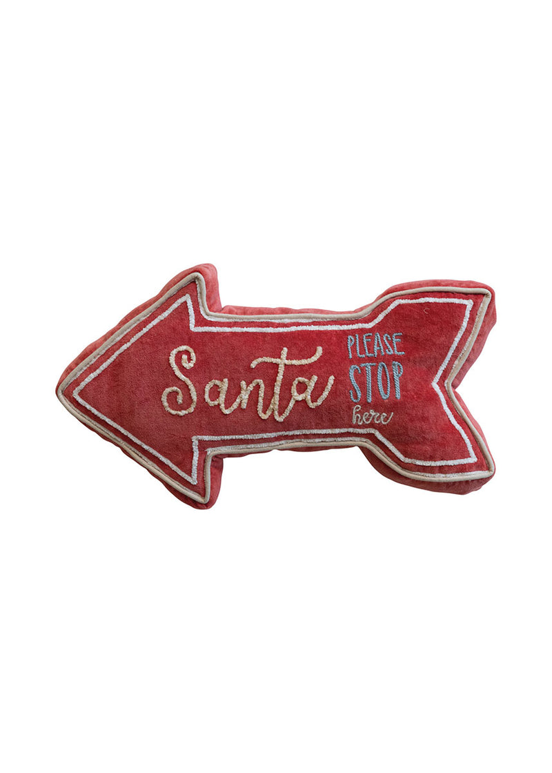 Santa Please Stop Here Lumbar Pillow