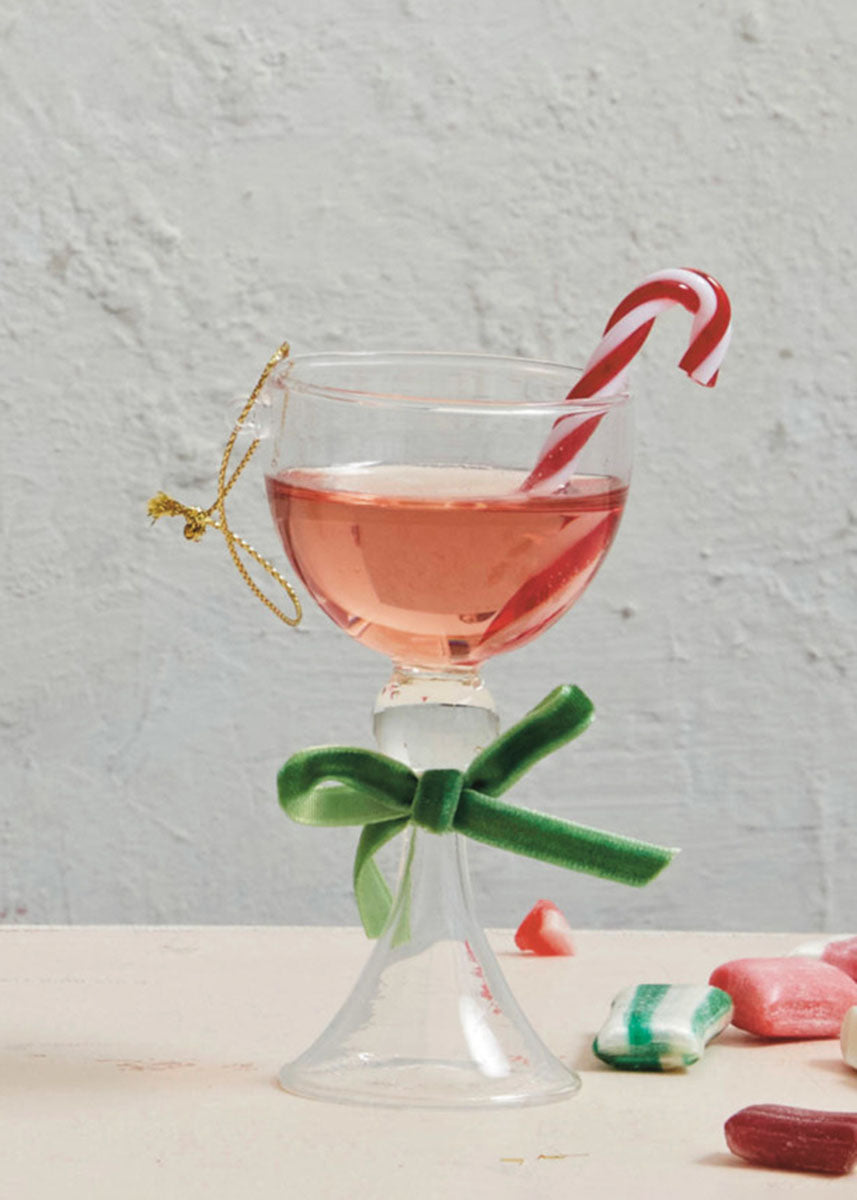 Holiday Cocktail Ornament - Pink Cocktail