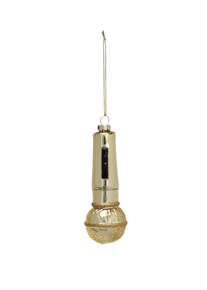 Microphone Ornament - Gold