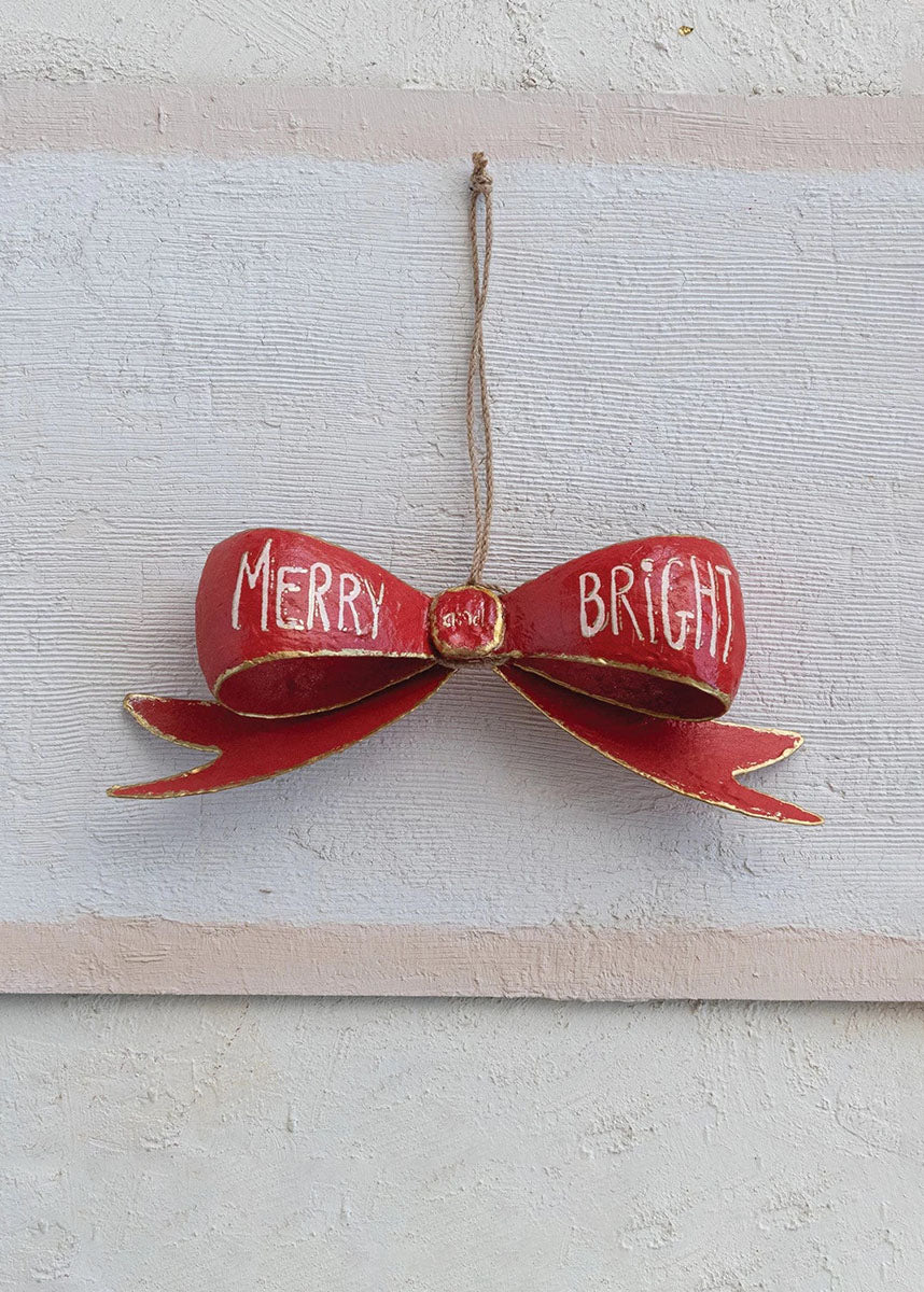 Merry & Bright Bow Ornament