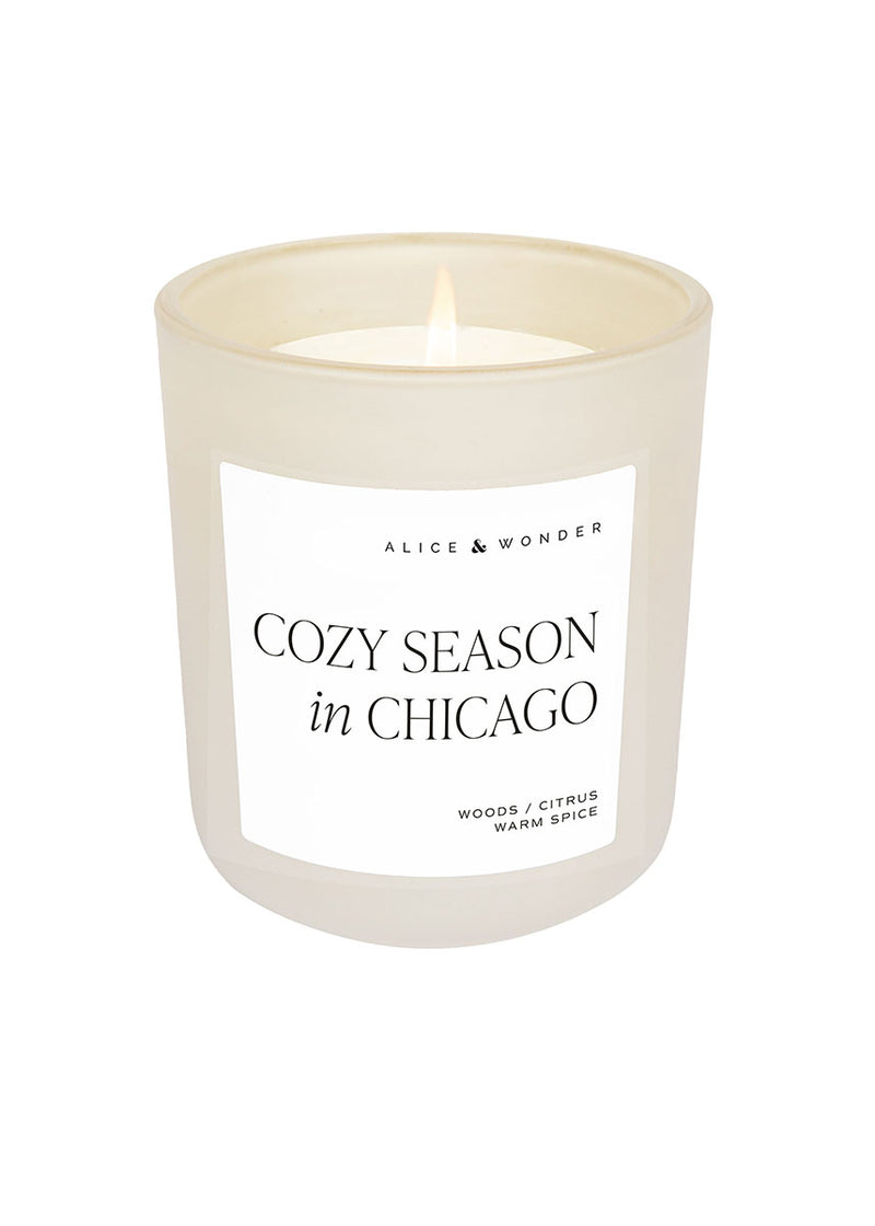 Cozy Season In Chicago Soy Candle - Tan 15oz