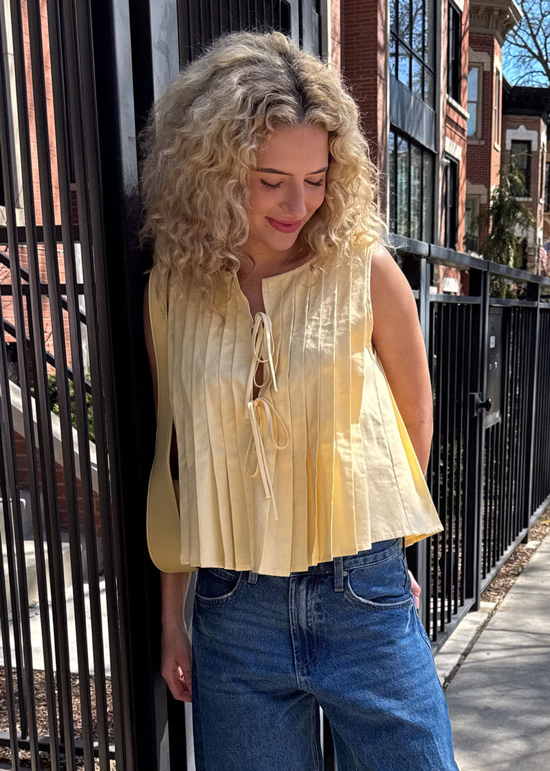 Kali Linen Top - Yellow