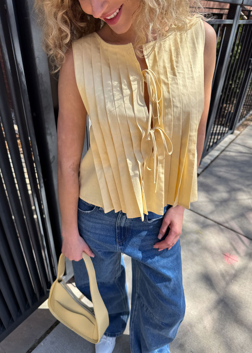 Kali Linen Top - Yellow