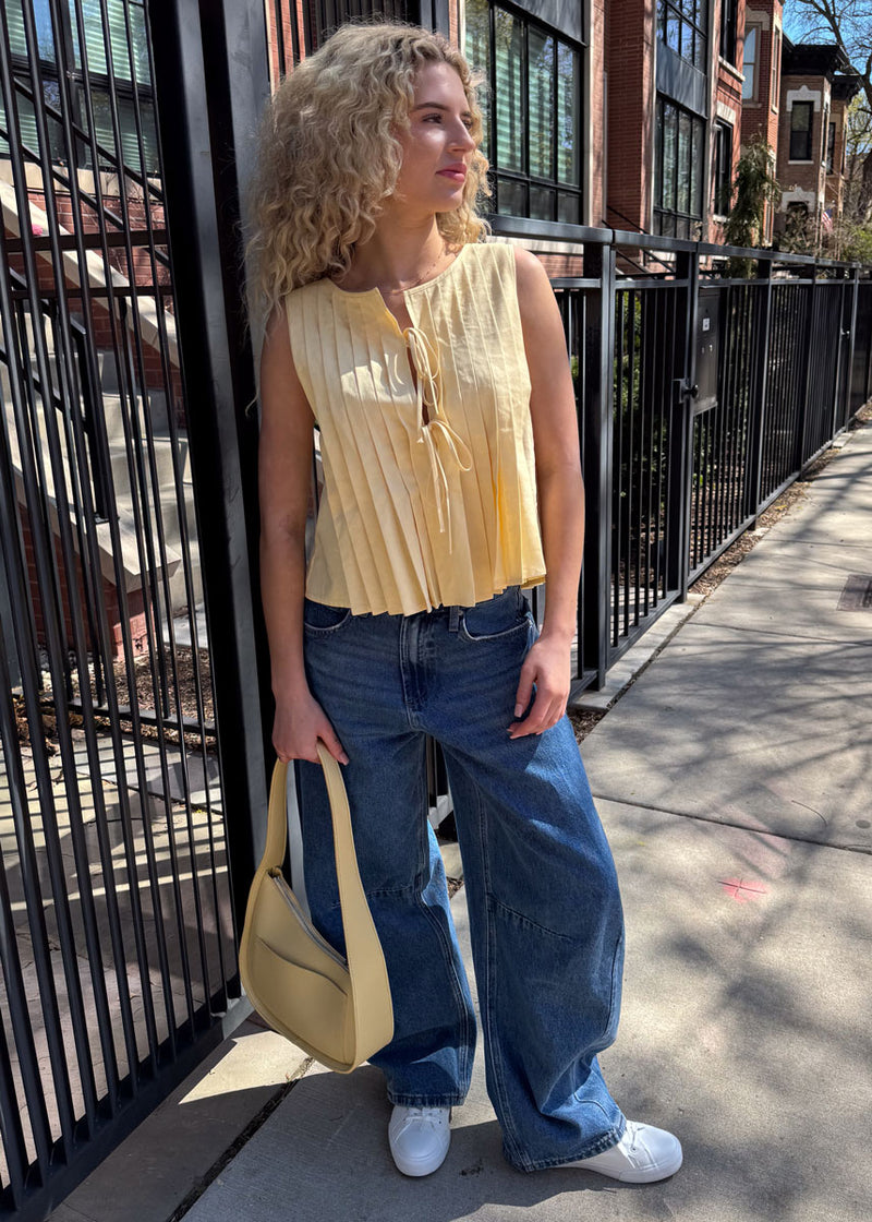 Kali Linen Top - Yellow