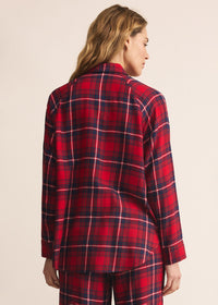 River Plaid Button Up - Haute Red