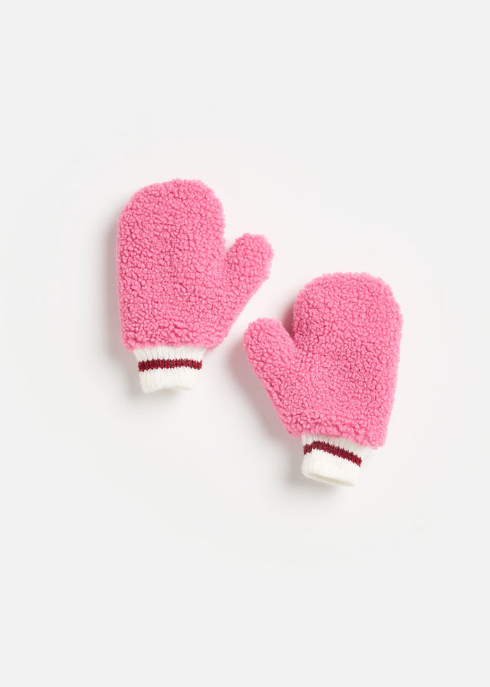 MAD HTR Sherpa Mittens - Pink