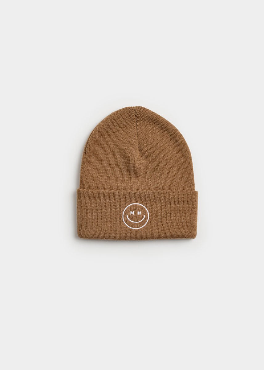 Youth Mad Hatter Smiley Cuff Beanie - Cocoa