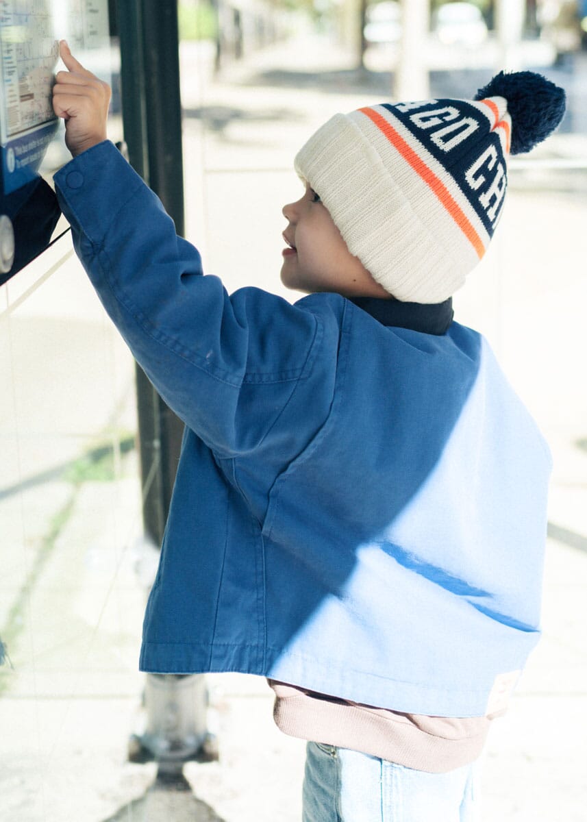MAD HTR Chicago Varsity Beanie - Youth - Navy & Orange
