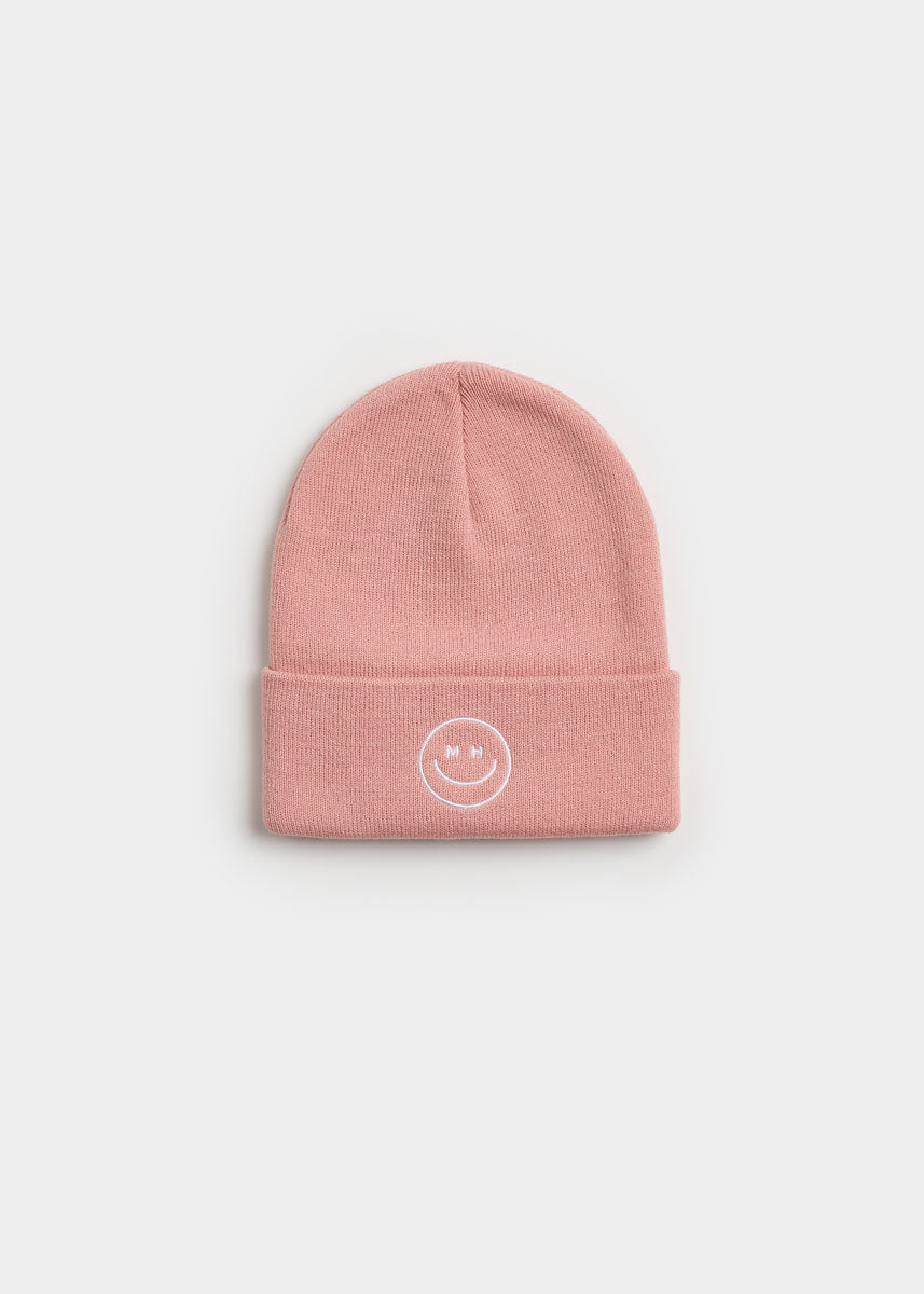 Youth Mad Hatter Smiley Cuff Beanie - Pink