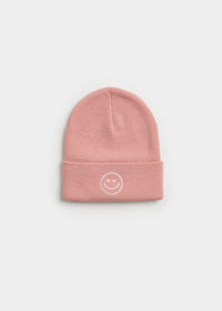 Youth Mad Hatter Smiley Cuff Beanie - Pink