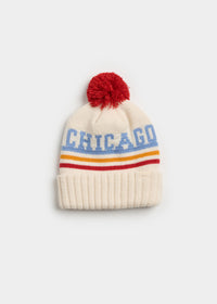 Youth Mad Hatter Chicago Pom Beanie - Retro Red Multi