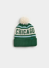 Youth Mad Hatter Chicago Pom Beanie - Emerald