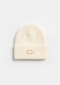 Youth Mad Hatter Smiley Cuff Beanie - Coral Multi