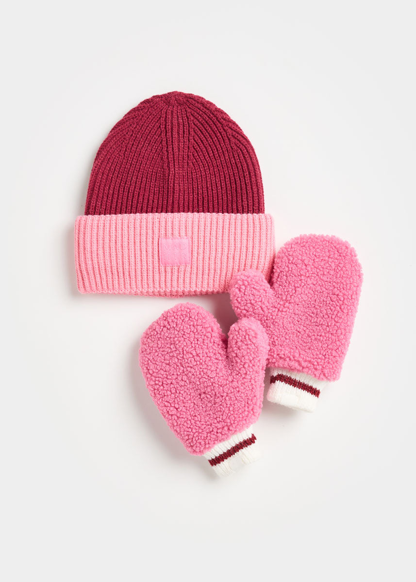 MAD HTR Two-Tone Beanie - Youth - Burgundy & Sachet Pink