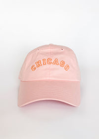 Youth Chicago Arch Dad Hat - Pink & Orange