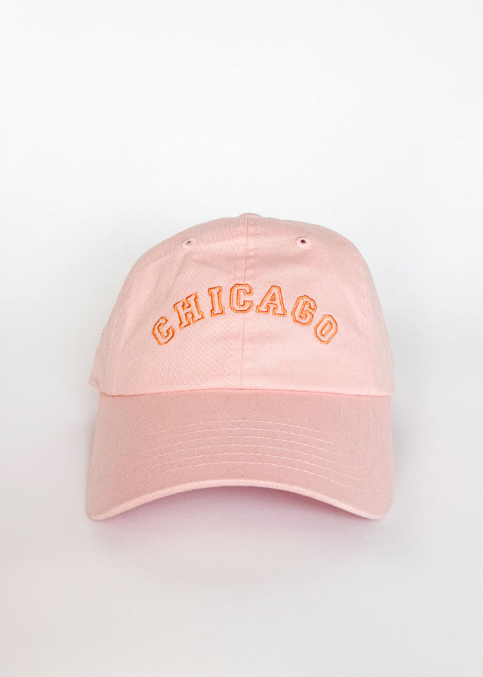 Youth Chicago Arch Dad Hat - Pink & Orange