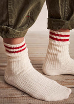 Jackson Cozy Stripe Socks - Classic Red