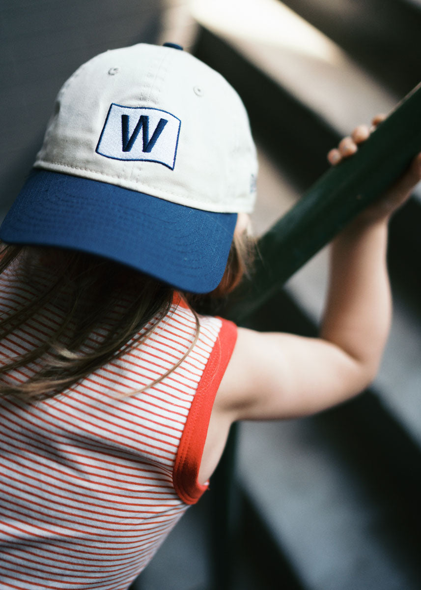 Toddler Cubs Baseball W Flag Dad Hat - Ivory & Navy
