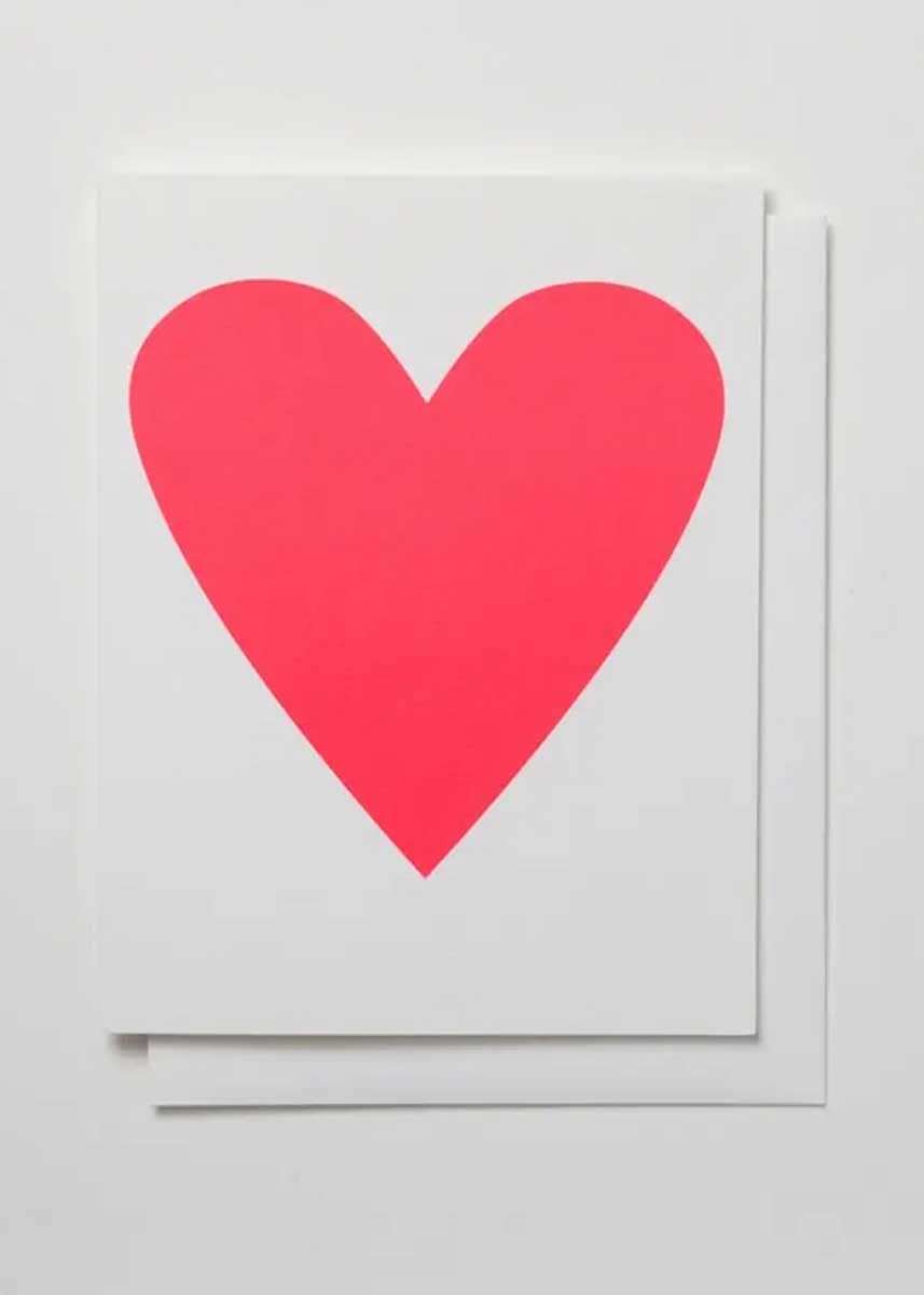 Neon Pink Heart Card