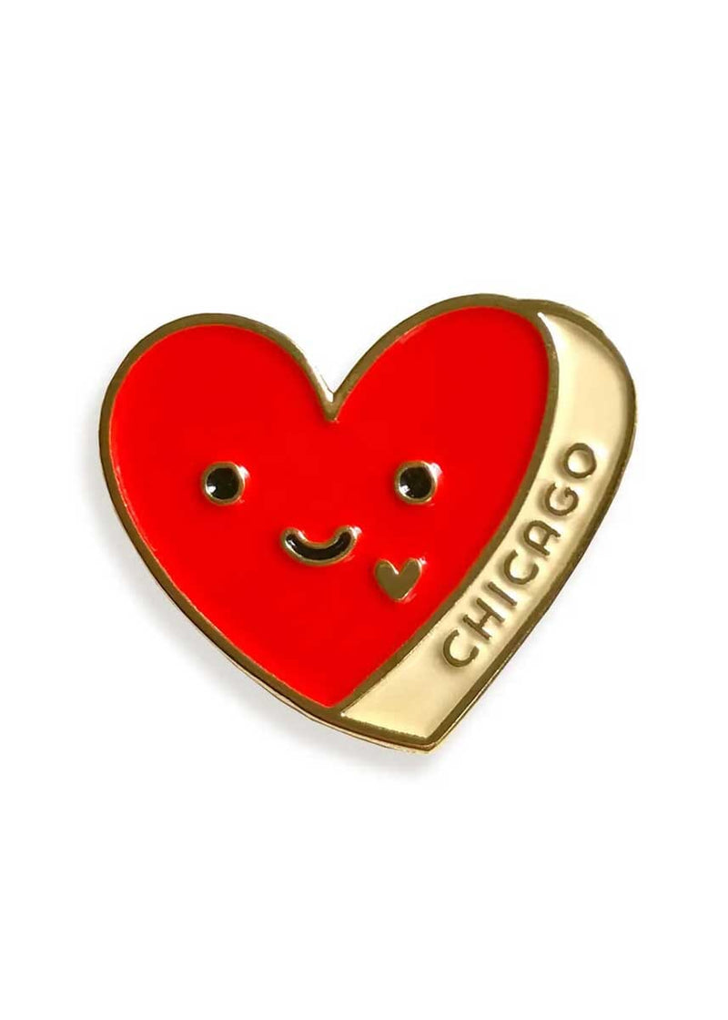 Chicago Heart Enamel Pin