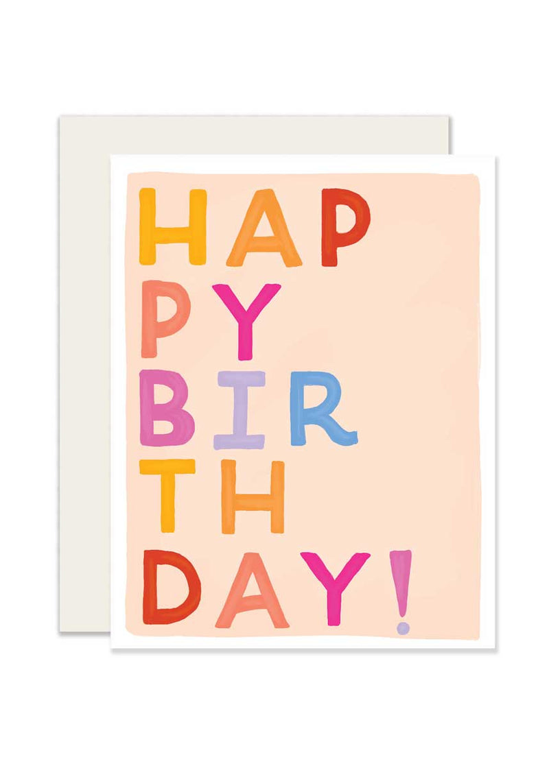 Birthday Block Letters Card