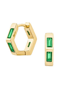 Ari Inlay Hexagon Huggies