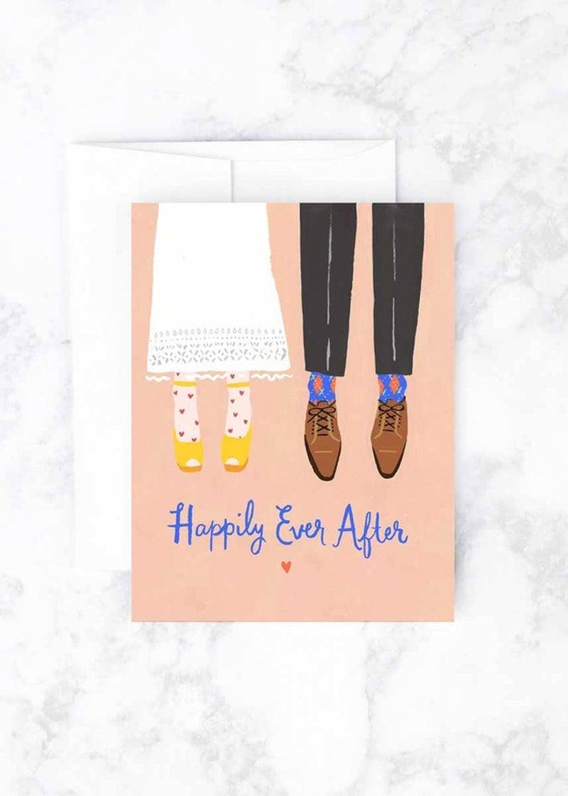 Happily Ever After Bride & Groom Card