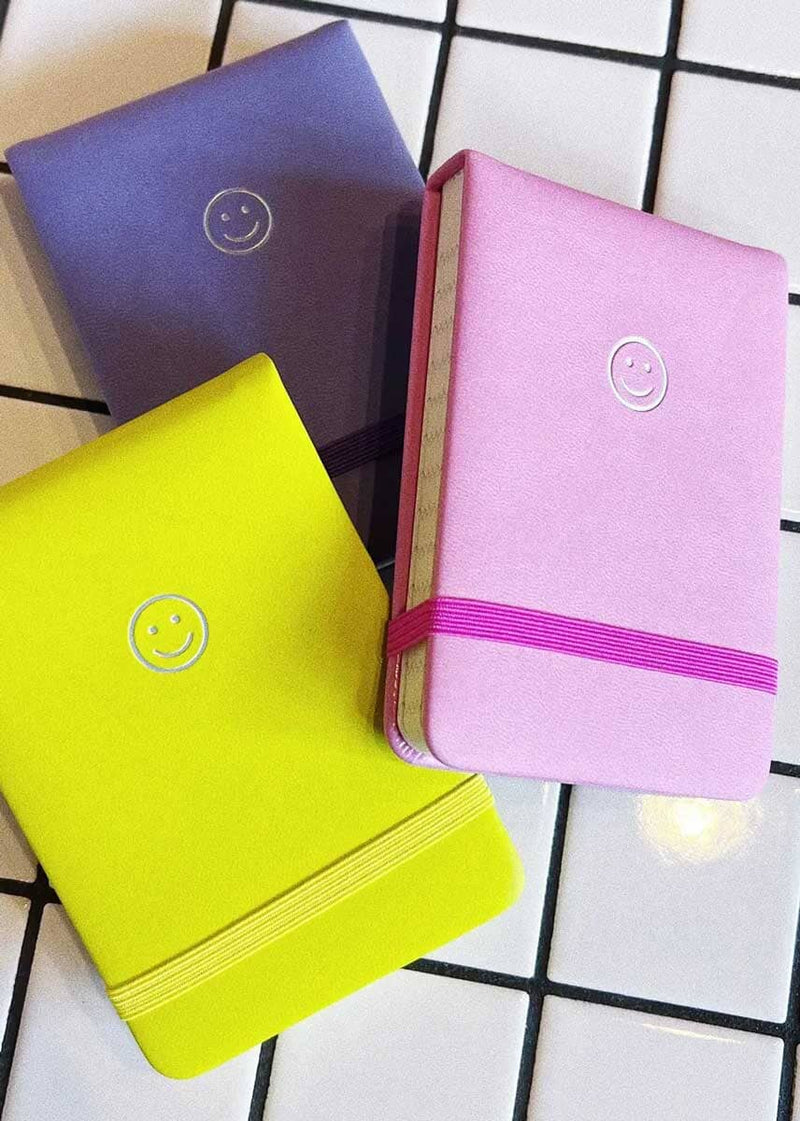 Smiley Mini Pocket Journal - Ultra Pink