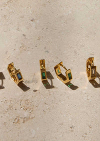 Ari Inlay Hexagon Huggies