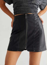 Layla Vegan Mini Skirt - Black