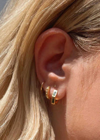 Ari Inlay Hexagon Huggies