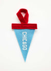 Mini Pennant Ornament - Blue & White Chicago