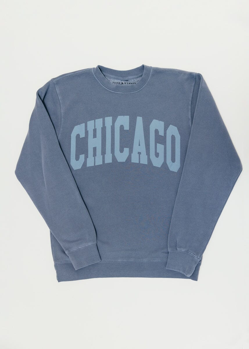 Chicago Collegiate Puff Sweatshirt - Slate Blue – Alice & Wonder