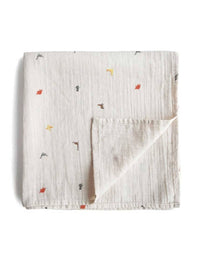 Organic Cotton Muslin Swaddle Blanket - Dinosaurs