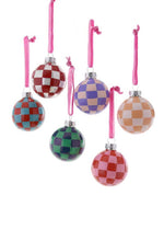 Colorful Checkered Bauble Ornament