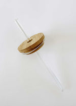 Bamboo Lid + Glass Straw