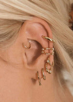 Full Bloom Hoop Earring Set - Gold