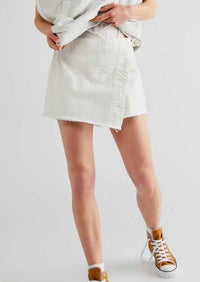 Emmy Denim Skort - White