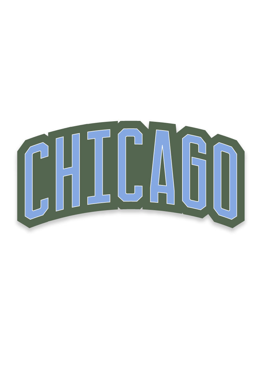 Chicago Block Sticker - Cypress & Blue