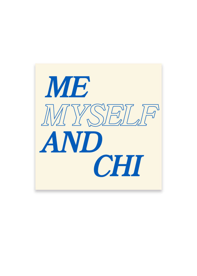Me, Myself & Chi Square Sticker - Cream & Blue