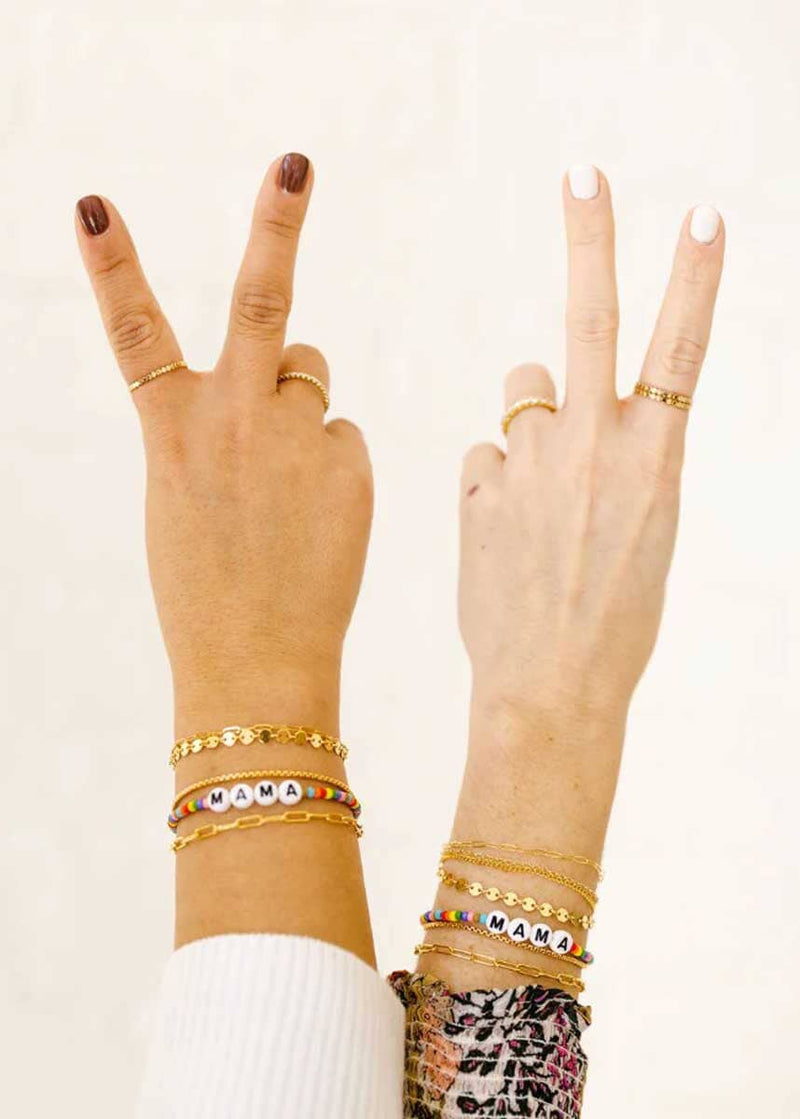 Rainbow Beaded Mama Bracelet