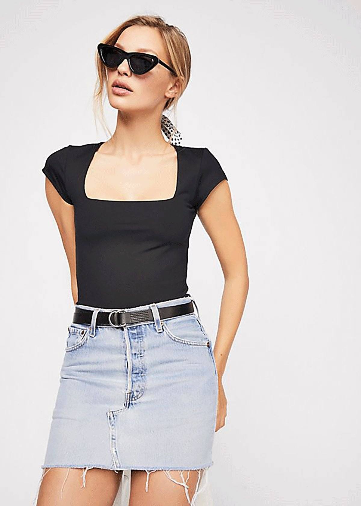 Square Eyes Bodysuit - Black