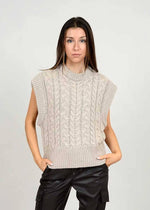 Jesabelle Cable Sweater Vest - Sanded Stone