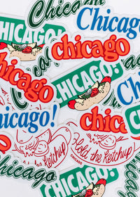 Hot Dog, Pizza, CHI Sticker