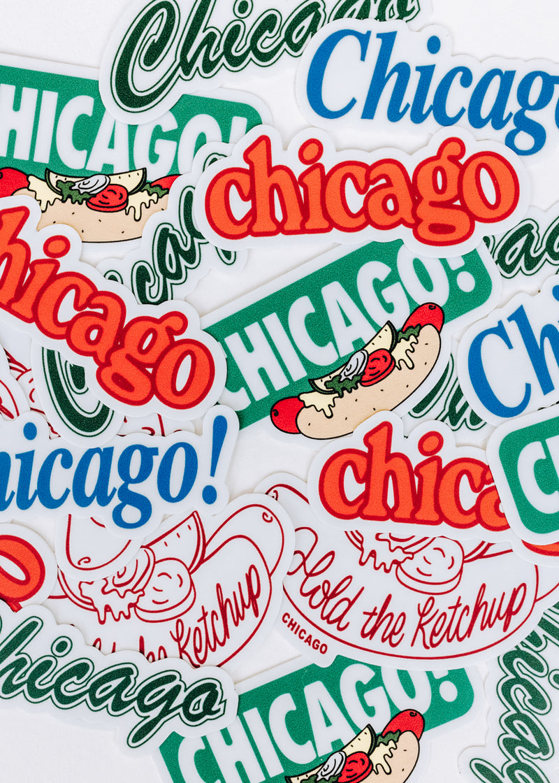 Chicago Retro Sticker - Red