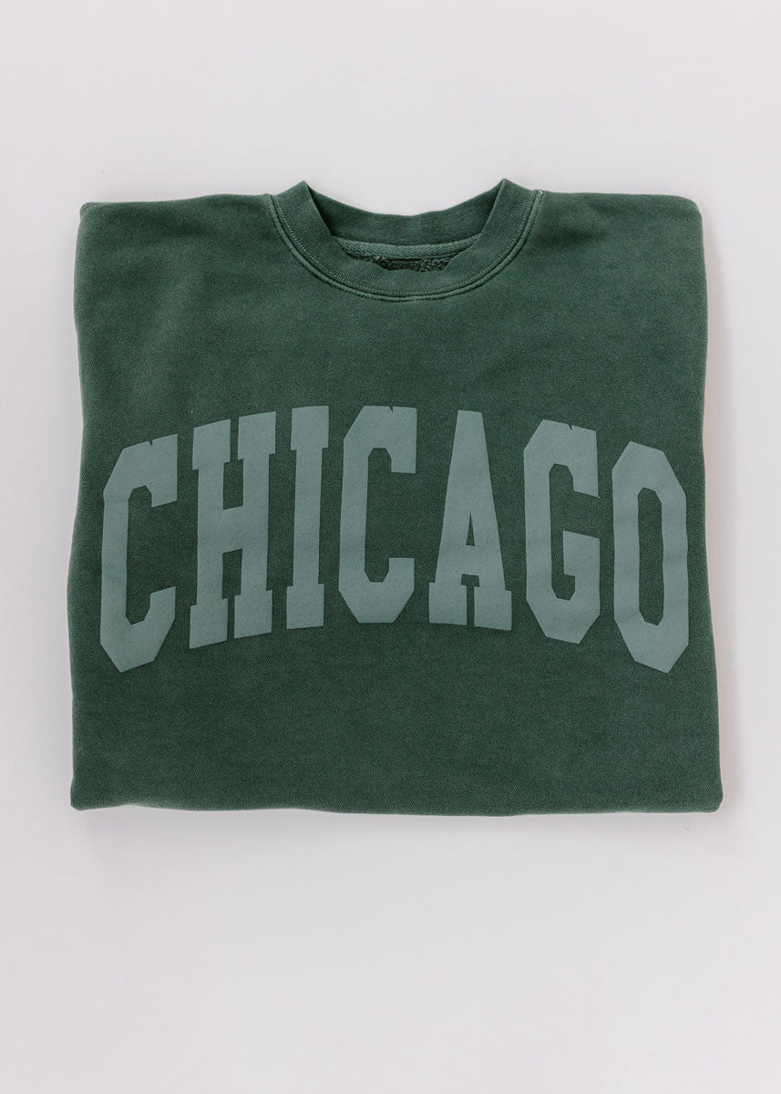 Chicago Collegiate Puff Sweatshirt - Alpine – Alice & Wonder