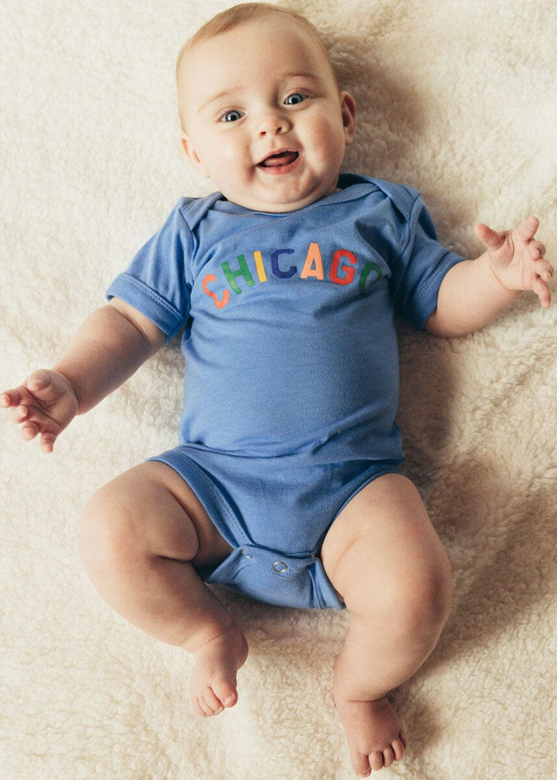 Sweet Home Chicago Onesie - Columbia Blue