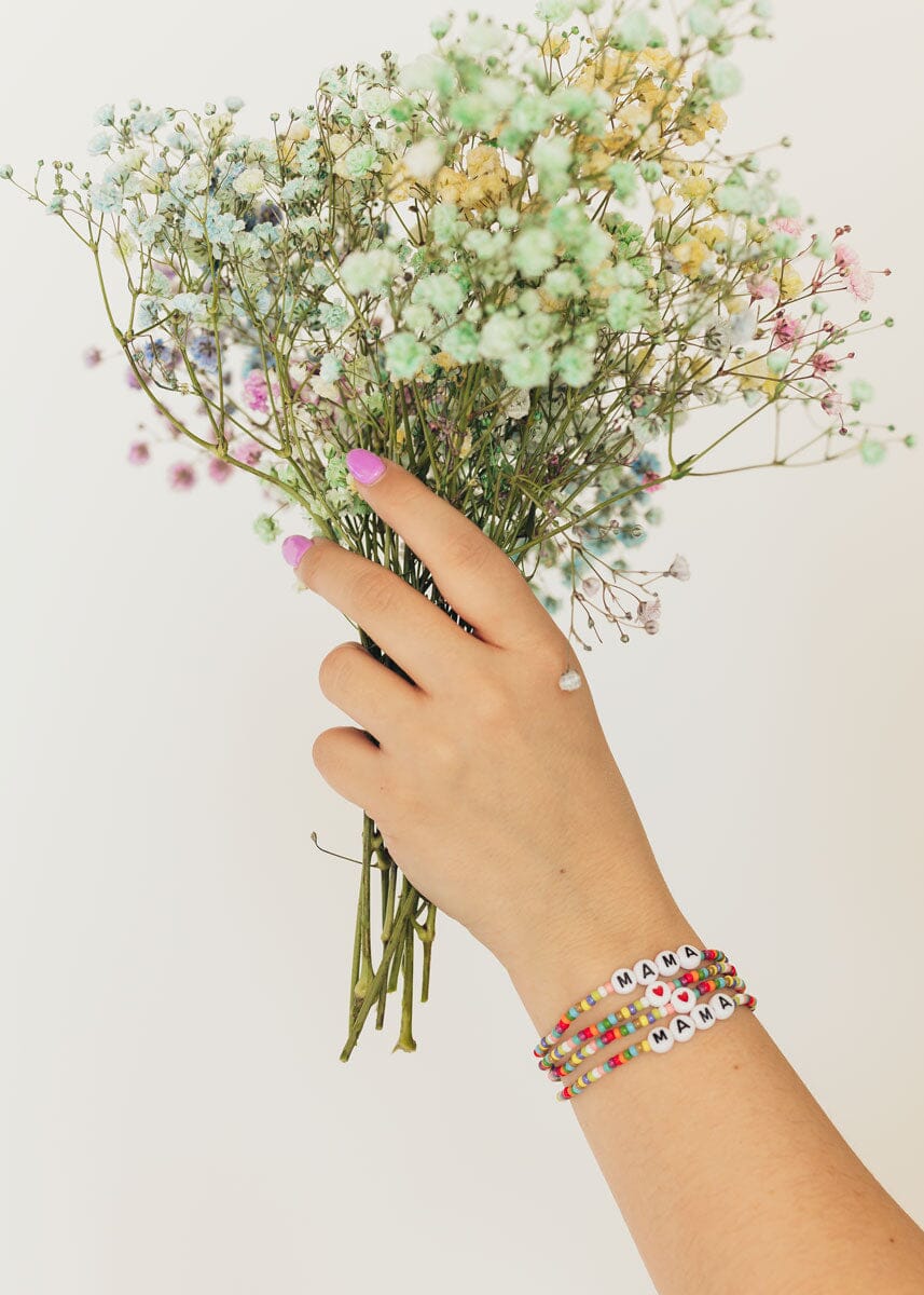Rainbow Beaded Mama Bracelet
