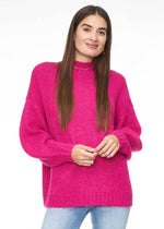 Carlen Mock Neck Sweater - Fuchsia