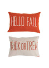 Hello Fall & Trick Or Treat Knit Lumbar Pillow